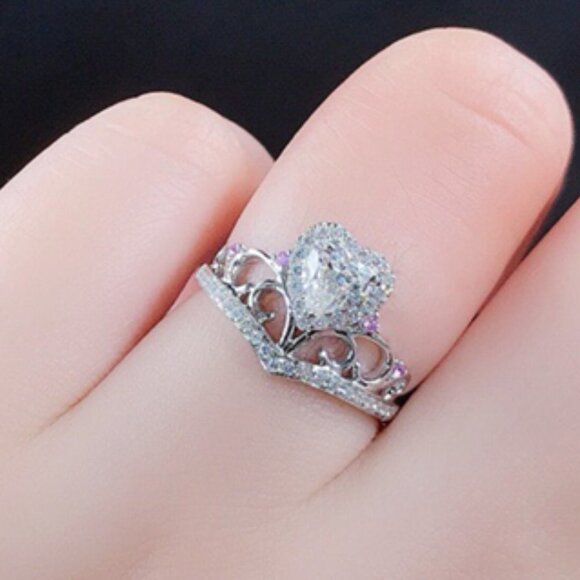 💍Prinecess Heart Shape Twisted Beautiful 925 Silver Plated  for Women,UN… - Picture 7 of 8